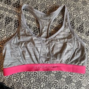 Icebreaker bra sz Medium Grey pink Sprite EUC